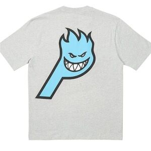 PALACE x Spitfire Collab P-Head Tee grey light blue XL Brand New DS super rare!